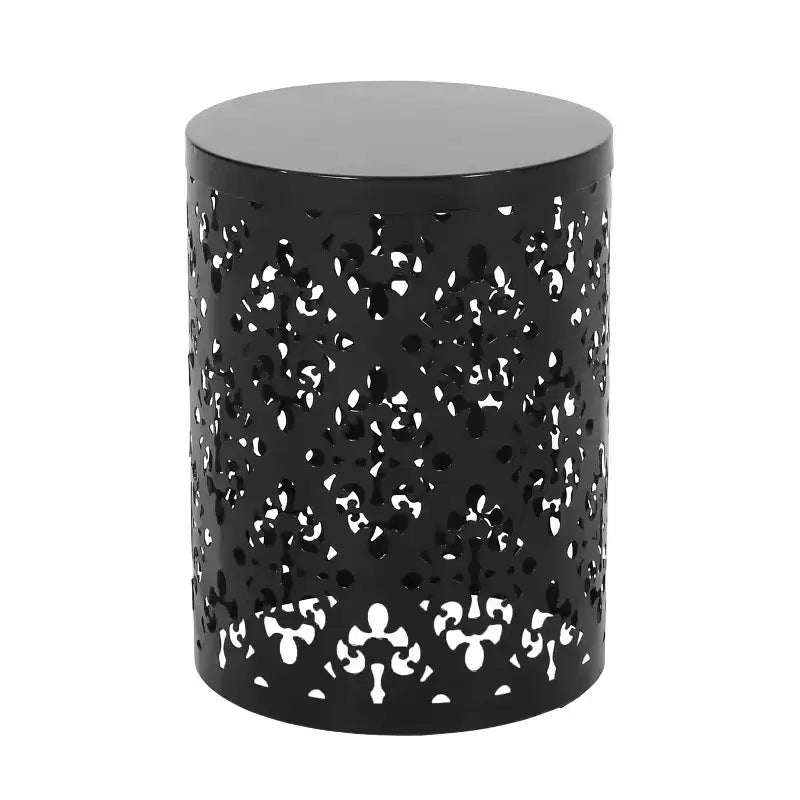 GDFStudio Verdugo Outdoor Metal Side Table, Black
