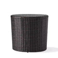 GDFStudio Overton Outdoor Wicker Barrel Side Table, Multibrown