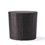 GDFStudio Overton Outdoor Wicker Barrel Side Table, Multibrown