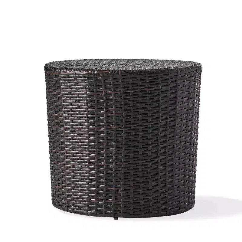 GDFStudio Overton Outdoor Wicker Barrel Side Table, Multibrown