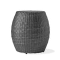 GDFStudio Ellison Outdoor Wicker Barrel Side Table, Gray