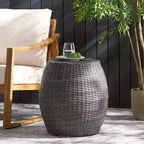 GDFStudio Ellison Table d'appoint d'extérieur en osier gris