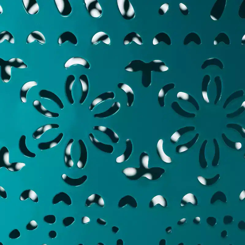 GDFStudio Riley Tavolino Laterale da Esterni in Metallo Intagliato da 12 Pollici, Verde Acqua