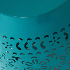 GDFStudio Riley Tavolino Laterale da Esterni in Metallo Intagliato da 12 Pollici, Verde Acqua