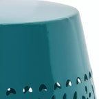 GDFStudio Riley Tavolino Laterale da Esterni in Metallo Intagliato da 12 Pollici, Verde Acqua