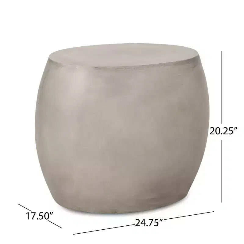 GDFStudio Mitchell Table d'appoint d'extérieur légère en béton, gris clair