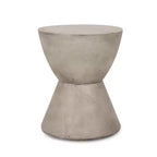 GDFStudio Attola Outdoor Lightweight Concrete Side Table, Light Gray