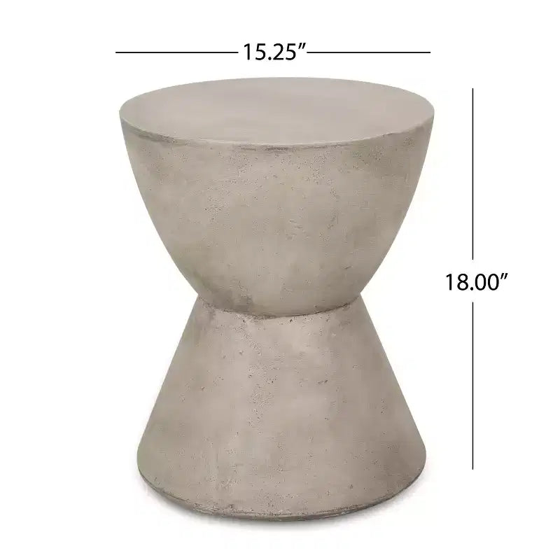 Table d'appoint GDFStudio Attola en béton léger d'extérieur, gris clair