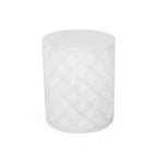 Table d'appoint d'extérieur en béton léger Ospery GDFStudio, blanc antique