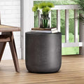 Christopher Knight Home Akin Outdoor Lightweight Concrete Side Table, Matte Black