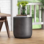 Christopher Knight Home Akin Outdoor Lightweight Concrete Side Table, Matte Black