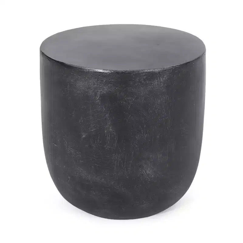 Christopher Knight Home Akin Table d'appoint d'extérieur en béton léger, Noir mat