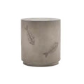 Christopher Knight Home Axel Indoor and Outdoor Handcrafted Lightweight Concrete Side Table with Fish Pattern, Gray