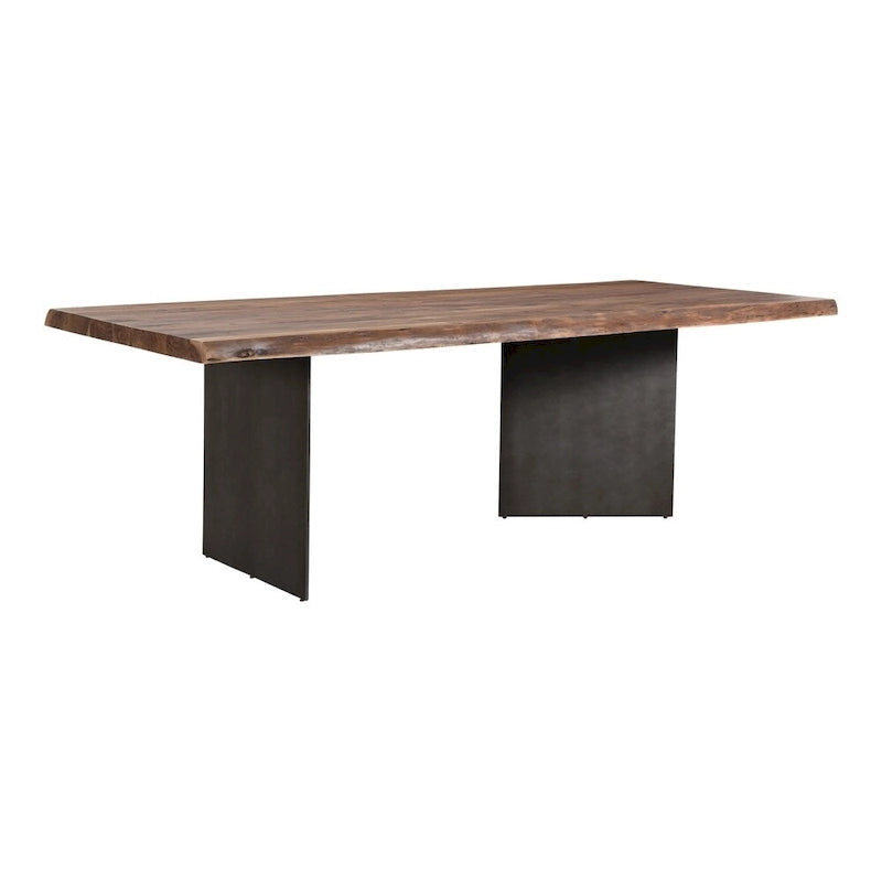 Tavolo da pranzo in legno di acacia con bordo vivo e ferro - 94 x 38