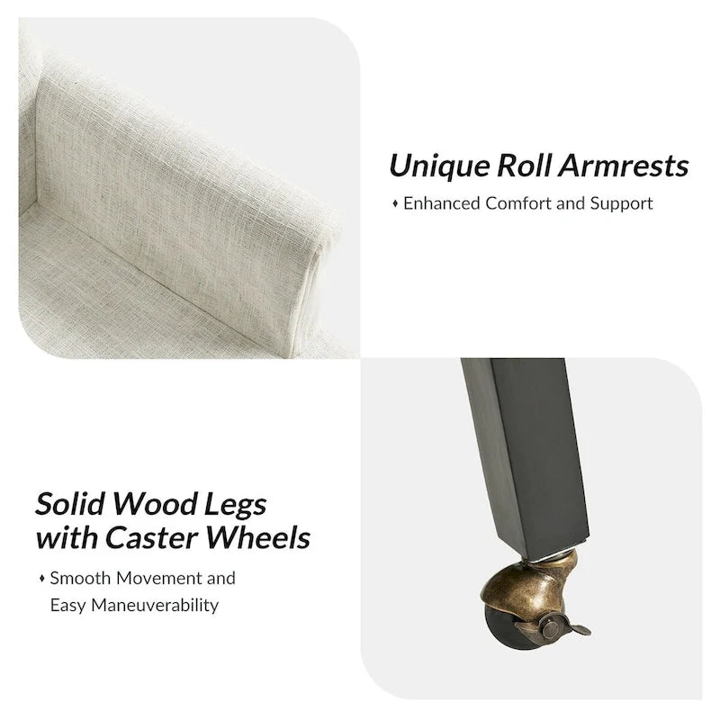Sedia da pranzo con braccioli e rivestimento sfoderabile in tessuto con gambe in legno, set da 2
