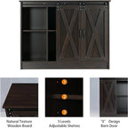 Credenza a buffet da fattoria con ante scorrevoli a fienile - 15,7P x 42L x 32A