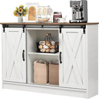 Credenza a buffet da fattoria con ante scorrevoli a fienile - 15,7P x 42L x 32A