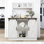 Credenza a buffet da fattoria con ante scorrevoli a fienile - 15,7P x 42L x 32A