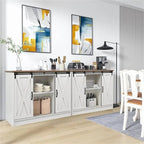 Credenza a buffet da fattoria con ante scorrevoli a fienile - 15,7P x 42L x 32A