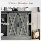 Credenza a buffet da fattoria con ante scorrevoli a fienile - 15,7P x 42L x 32A