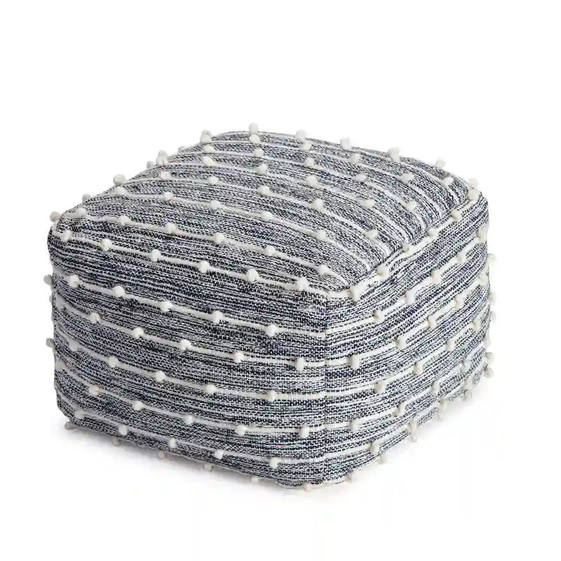 Pouf poggiapiedi quadrato da 56 cm – Realizzato a mano per soggiorno, camera da letto, cameretta dei bambini