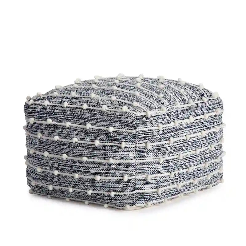 Pouf poggiapiedi quadrato da 56 cm – Realizzato a mano per soggiorno, camera da letto, cameretta dei bambini