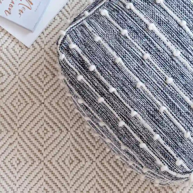 Pouf poggiapiedi quadrato da 56 cm – Realizzato a mano per soggiorno, camera da letto, cameretta dei bambini