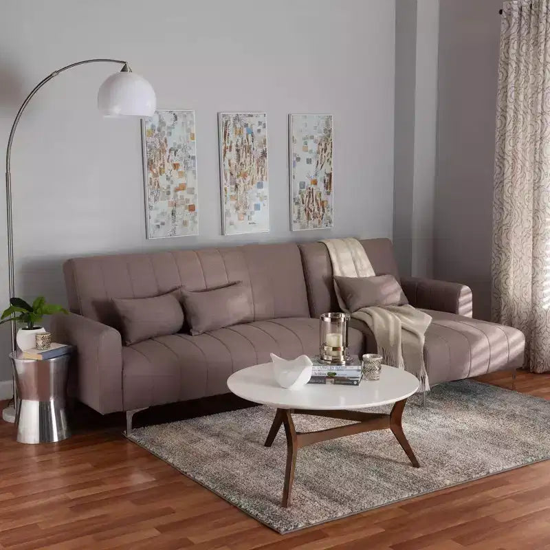 Divano Letto Convertibile Imbottito in Tessuto Lanoma Baxton Studio