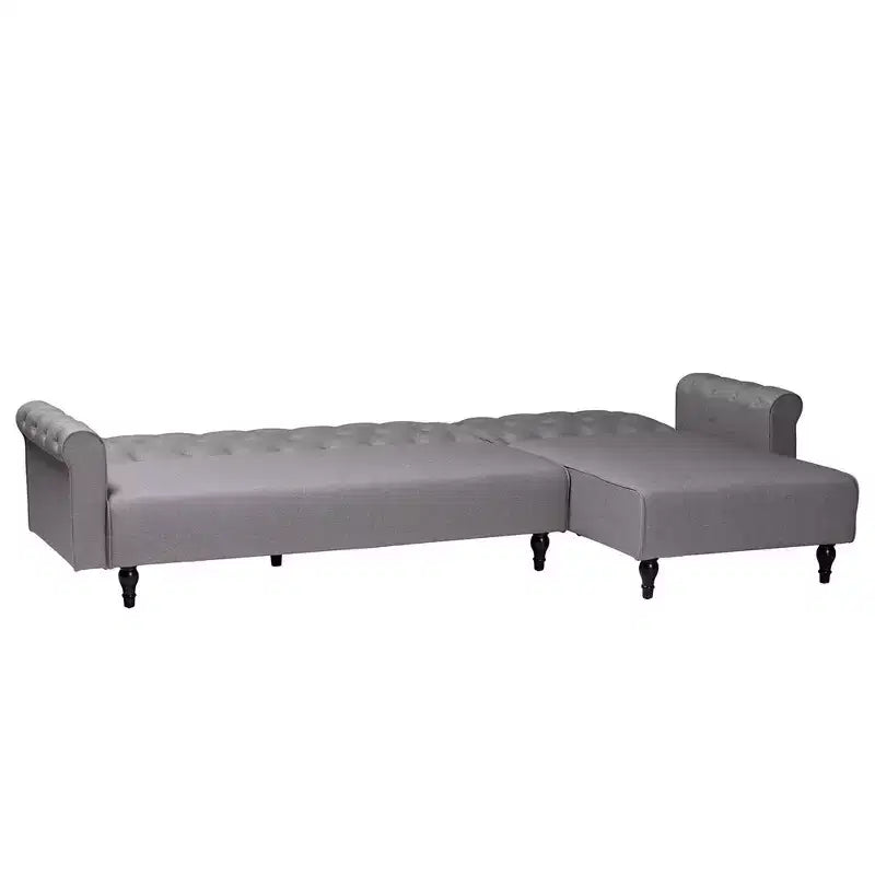 Divano Letto Convertibile Baxton Studio Chesterfield con Rivestimento in Tessuto