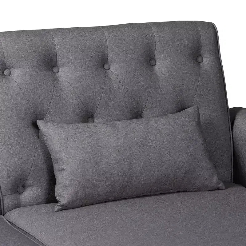 Divano Letto Convertibile Baxton Studio Chesterfield con Rivestimento in Tessuto