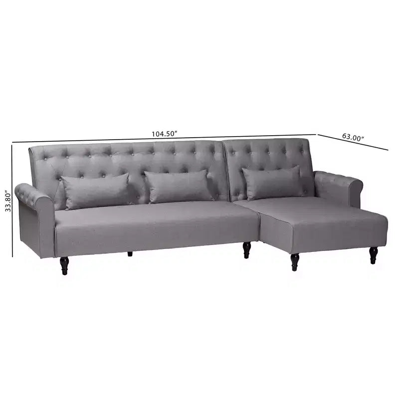 Divano Letto Convertibile Baxton Studio Chesterfield con Rivestimento in Tessuto