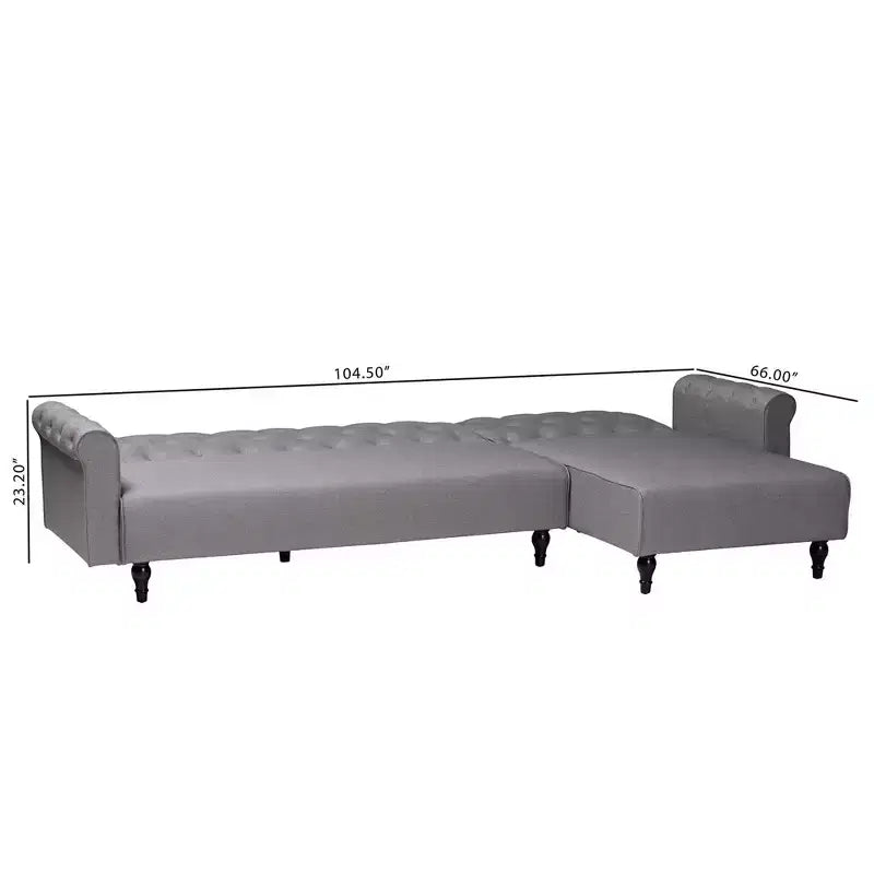 Divano Letto Convertibile Baxton Studio Chesterfield con Rivestimento in Tessuto
