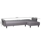 Divano Letto Convertibile Baxton Studio Chesterfield con Rivestimento in Tessuto