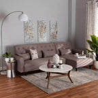 Divano Letto Convertibile Baxton Studio Chesterfield con Rivestimento in Tessuto