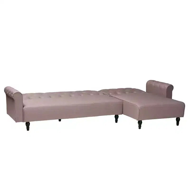 Divano Letto Convertibile Baxton Studio Chesterfield con Rivestimento in Tessuto