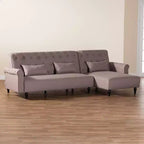 Divano Letto Convertibile Baxton Studio Chesterfield con Rivestimento in Tessuto