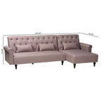 Divano Letto Convertibile Baxton Studio Chesterfield con Rivestimento in Tessuto