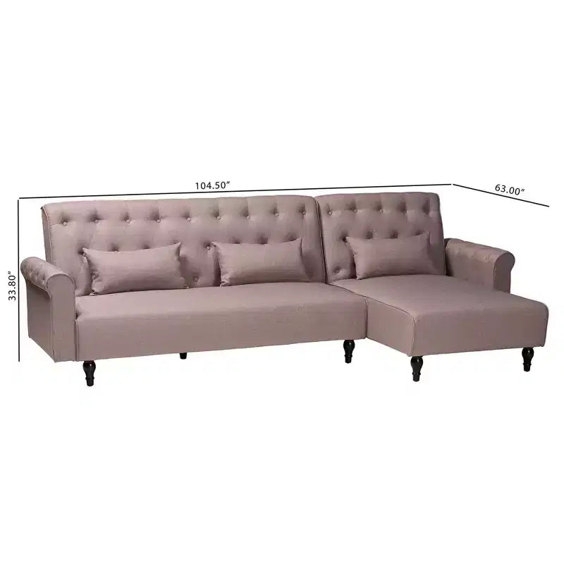 Divano Letto Convertibile Baxton Studio Chesterfield con Rivestimento in Tessuto