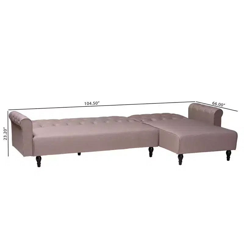Divano Letto Convertibile Baxton Studio Chesterfield con Rivestimento in Tessuto