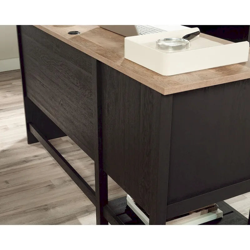 Scrivania ad angolo con cassetti e contenitori per ufficio domestico