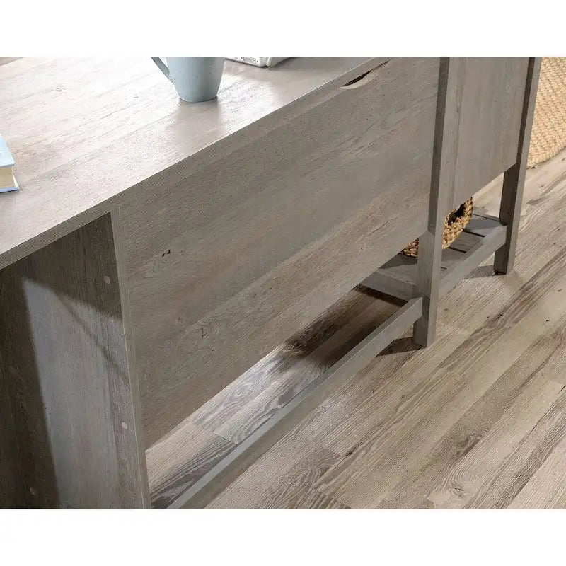 Scrivania ad angolo con cassetti e contenitori per ufficio domestico