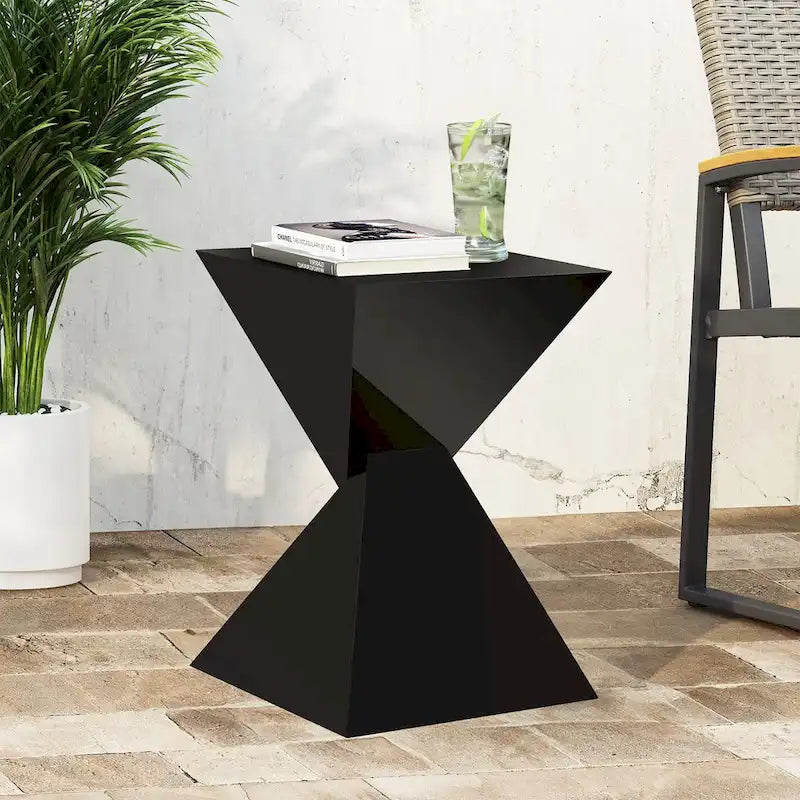 Tavolino d'appoggio in acrilico con design geometrico, per uso interno ed esterno