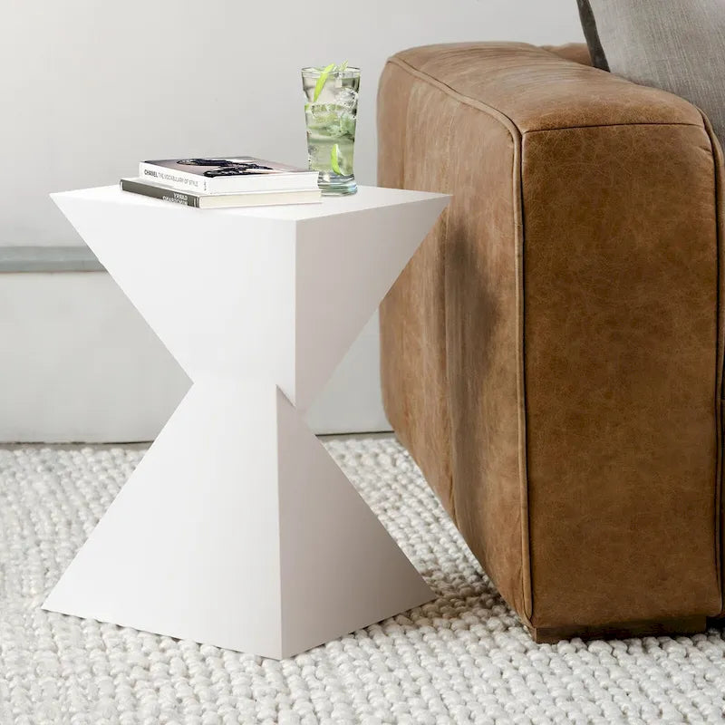Tavolino d'appoggio in acrilico con design geometrico, per uso interno ed esterno