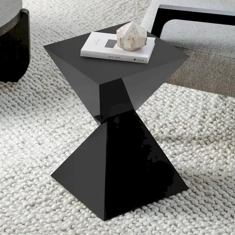 Tavolino d'appoggio in acrilico con design geometrico, per uso interno ed esterno