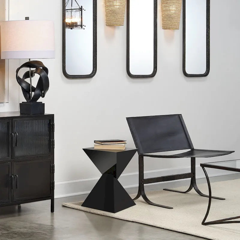 Tavolino d'appoggio in acrilico con design geometrico, per uso interno ed esterno