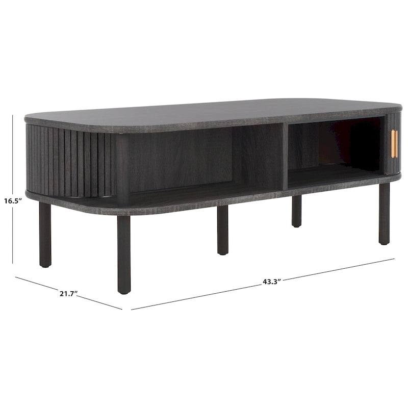 Tavolino da caffè con due ante a serrandina, dimensioni: 43L x 22P x 17A