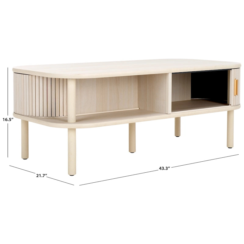 Tavolino da caffè con due ante a serrandina, dimensioni: 43L x 22P x 17A